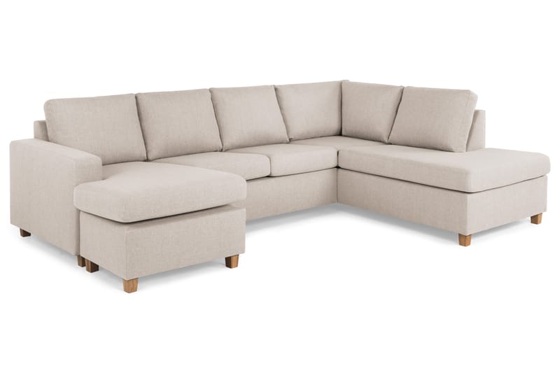 U-sofa Nevada Large Divan Venstre - Beige - Møbler - Sofaer - Sofaer med sjeselong - 4 seters sofa med divan