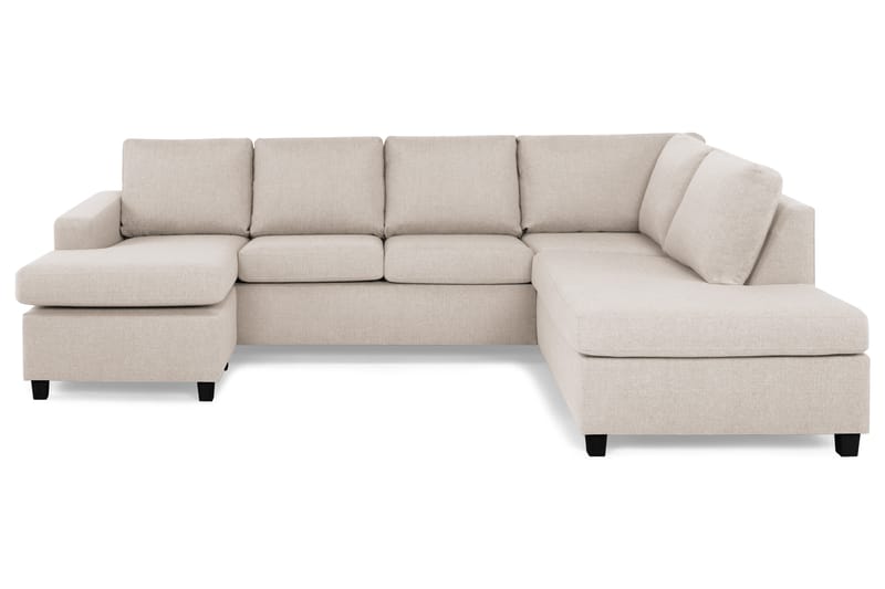 U-sofa Nevada Large Divan Venstre - Beige - 2 seters sofa med divan - 4 seters sofa med divan - Fløyelssofaer - Skinnsofaer - 3 seters sofa med divan - U-sofa
