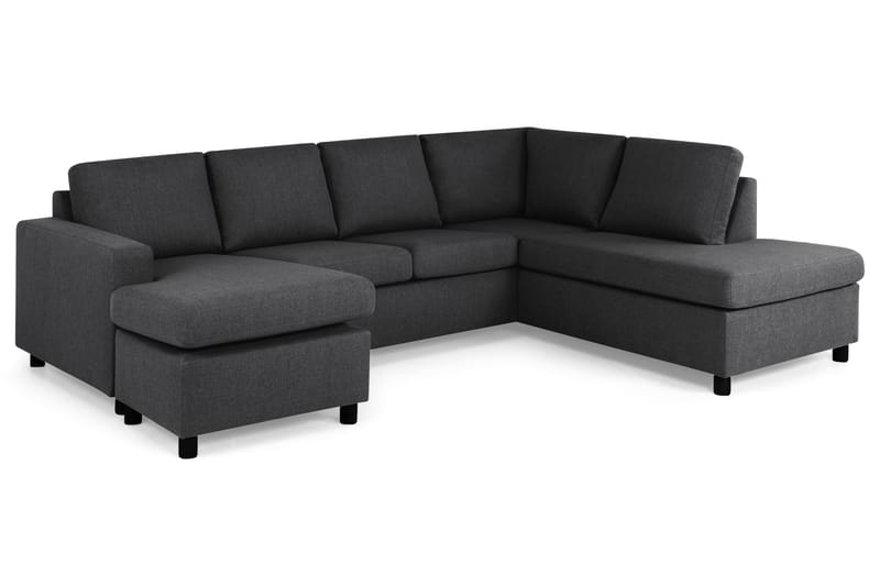 U-sofa Nevada Large Divan Venstre - Mørkgrå - Møbler - Sofaer - Sofaer med sjeselong - 4 seters sofa med divan