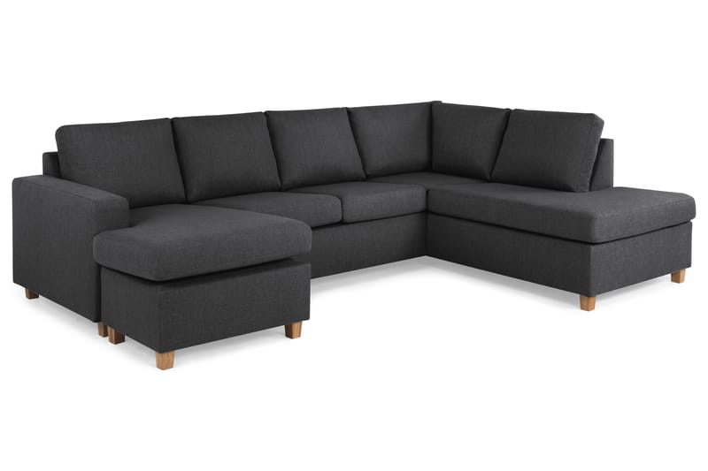 U-sofa Nevada Large Divan Venstre - Mørkgrå - Møbler - Sofaer - Sofaer med sjeselong - 4 seters sofa med divan