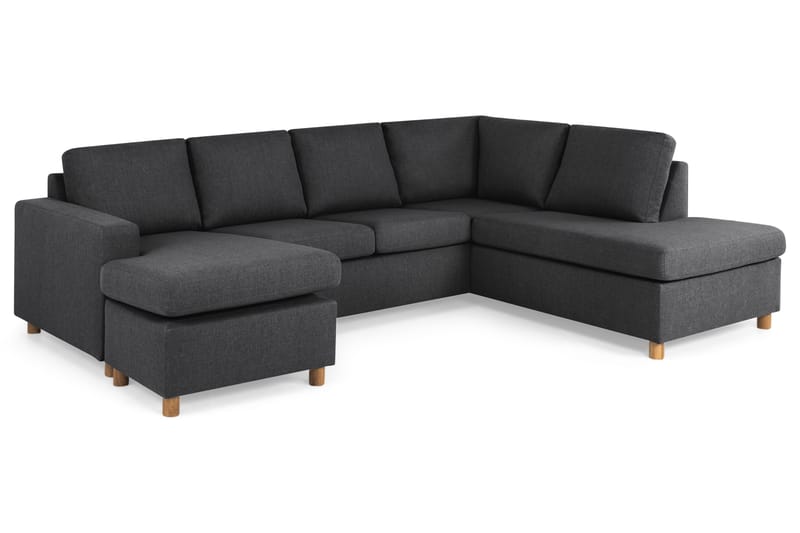 U-sofa Nevada Large Divan Venstre - Mørkgrå - Møbler - Sofaer - Sofaer med sjeselong - 4 seters sofa med divan