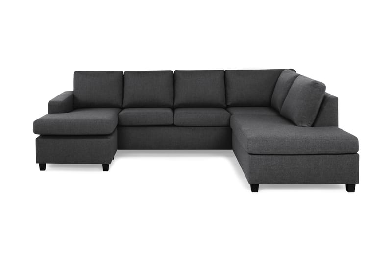 U-sofa Nevada Large Divan Venstre - Mørkgrå - 2 seters sofa med divan - 4 seters sofa med divan - Fløyelssofaer - Skinnsofaer - 3 seters sofa med divan - U-sofa