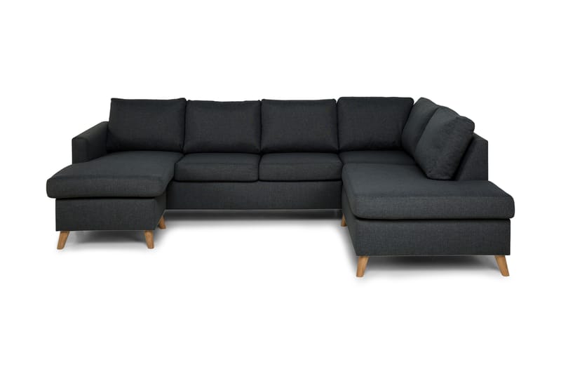 U-sofa Yen Large med Divan Venstre - Mørkgrå - Møbler - Sofaer - Sofaer med sjeselong - 4 seters sofa med divan