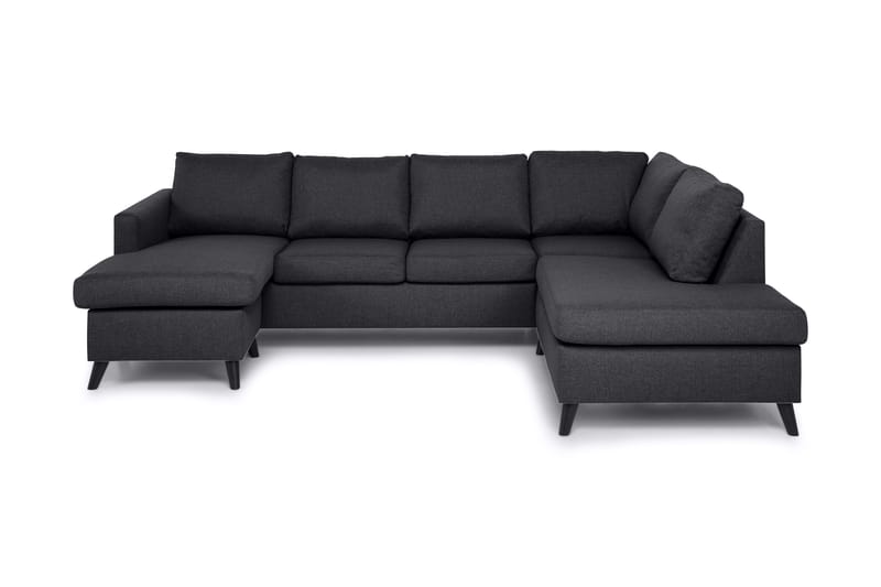 U-sofa Yen Large med Divan Venstre - Mørkgrå - Møbler - Sofaer - Sofaer med sjeselong - 4 seters sofa med divan