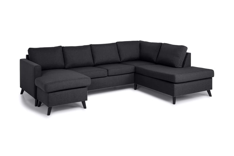 U-sofa Yen Large med Divan Venstre - Mørkgrå - Møbler - Sofaer - Sofaer med sjeselong - 4 seters sofa med divan