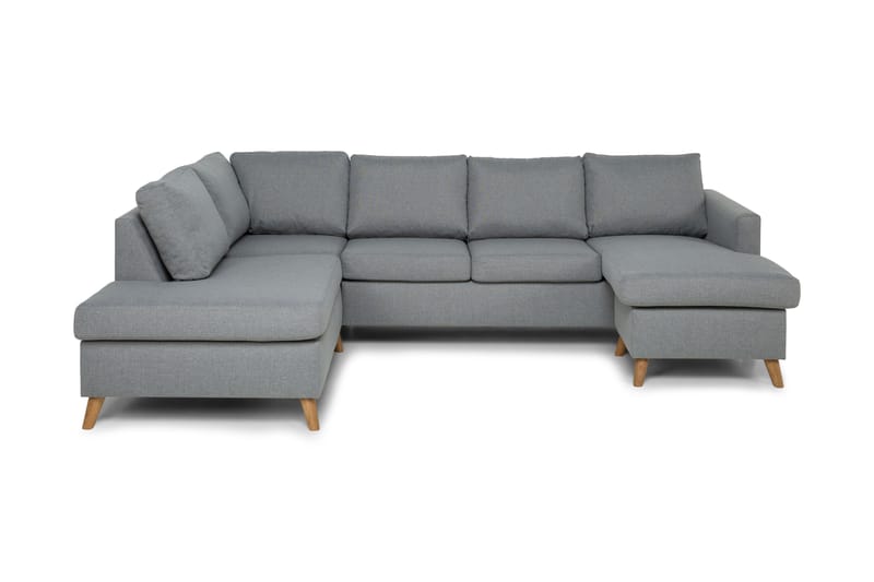 U-sofa Yen med Divan Høyre - Lysgrå - Møbler - Sofaer - Sofaer med sjeselong - 4 seters sofa med divan