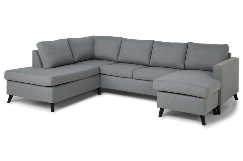 U-sofa Yen med Divan Høyre - Lysgrå - Møbler - Sofaer - Sofaer med sjeselong - 4 seters sofa med divan