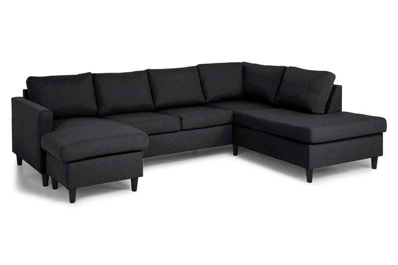 U-sofa Yen med Divan Venstre - Grå - Møbler - Sofaer - Sofaer med sjeselong - 4 seters sofa med divan