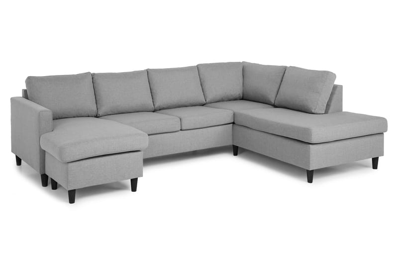 U-sofa Yen med Divan Venstre - Lysgrå - Møbler - Sofaer - Sofaer med sjeselong - 4 seters sofa med divan