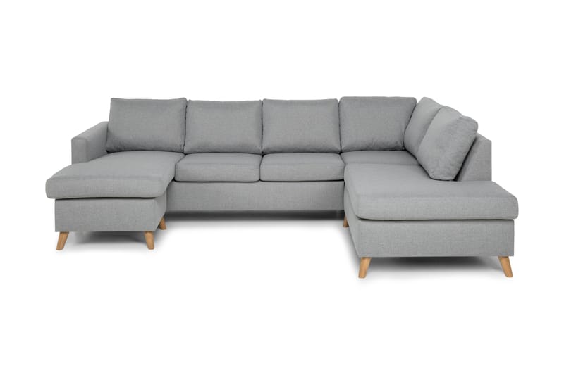 U-sofa Yen med Divan Venstre - Lysgrå - Møbler - Sofaer - Sofaer med sjeselong - 4 seters sofa med divan