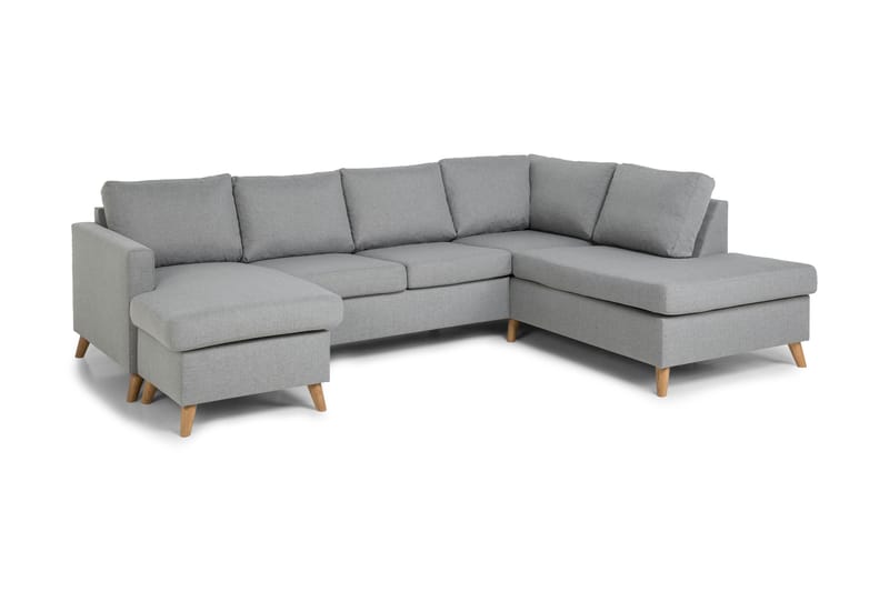 U-sofa Yen med Divan Venstre - Lysgrå - Møbler - Sofaer - Sofaer med sjeselong - 4 seters sofa med divan