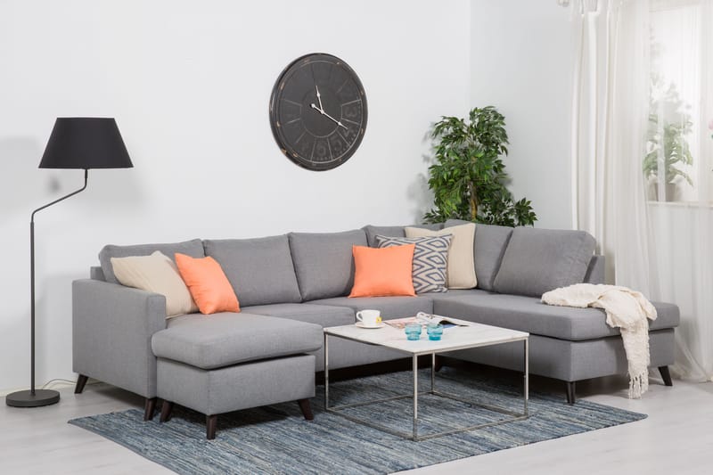 U-sofa Yen med Divan Venstre - Lysgrå - Møbler - Sofaer - Sofaer med sjeselong - 4 seters sofa med divan