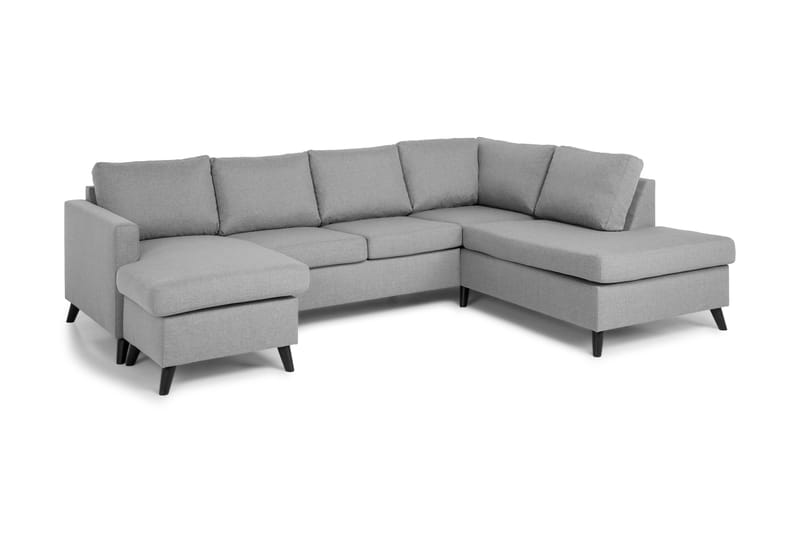 U-sofa Yen med Divan Venstre - Lysgrå - Møbler - Sofaer - Sofaer med sjeselong - 4 seters sofa med divan