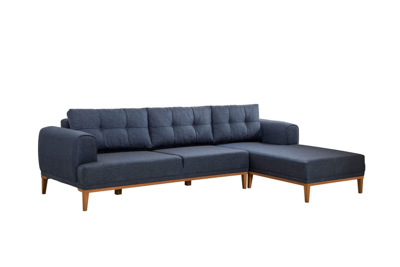 4-seters Sofa med Divan Vinadi - Mørkeblå - Møbler - Sofaer - Sofaer med sjeselong - 4 seters sofa med divan