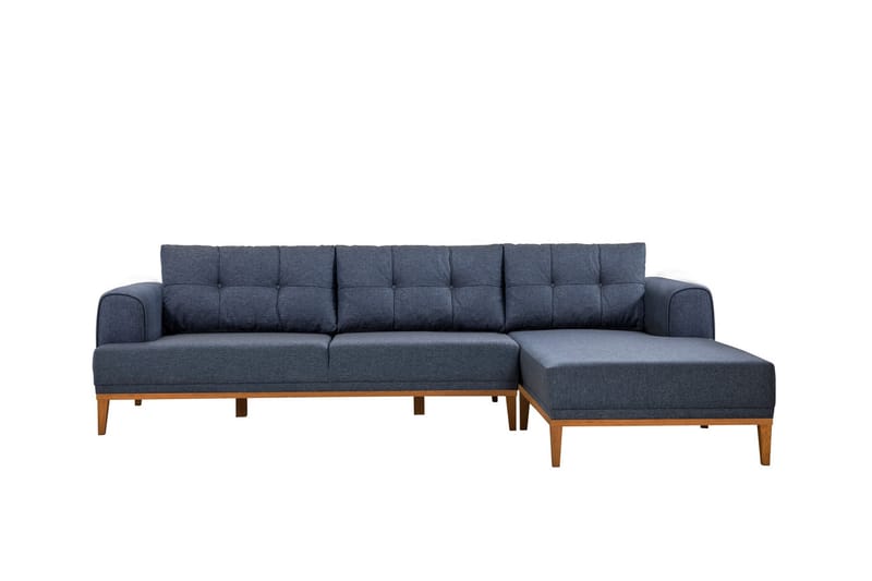 4-seters Sofa med Divan Vinadi - Mørkeblå - Møbler - Sofaer - Sofaer med sjeselong - 4 seters sofa med divan