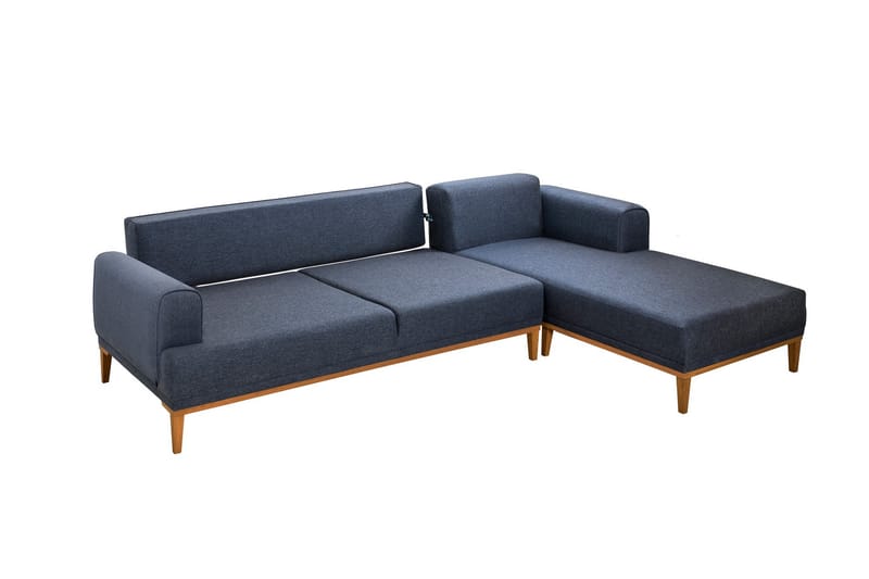 4-seters Sofa med Divan Vinadi - Mørkeblå - Møbler - Sofaer - Sofaer med sjeselong - 4 seters sofa med divan