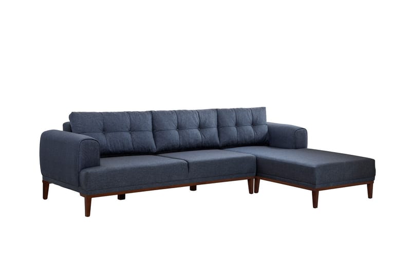 4-seters Sofa med Divan Vinadi - Mørkeblå - Møbler - Sofaer - Sofaer med sjeselong - 4 seters sofa med divan