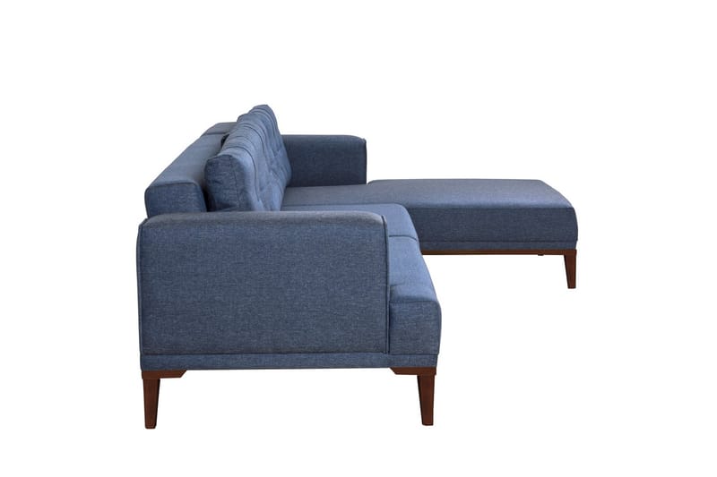 4-seters Sofa med Divan Vinadi - Mørkeblå - Møbler - Sofaer - Sofaer med sjeselong - 4 seters sofa med divan