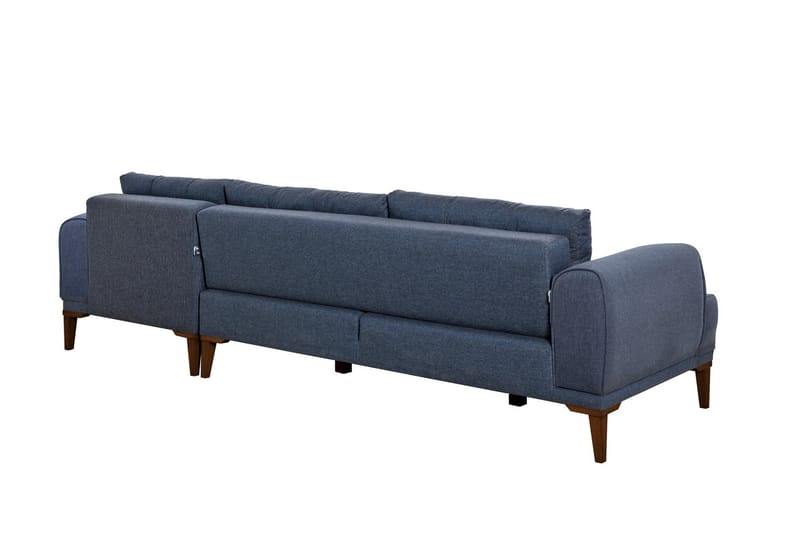 4-seters Sofa med Divan Vinadi - Mørkeblå - Møbler - Sofaer - Sofaer med sjeselong - 4 seters sofa med divan