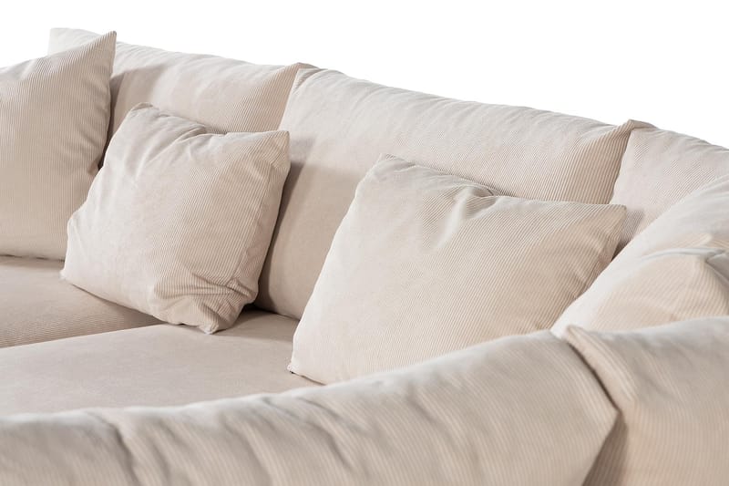 4-seters Sofa med Sjeselong Armunia Høyre - Beige - Møbler - Sofaer - Sofaer med sjeselong - 4 seters sofa med divan