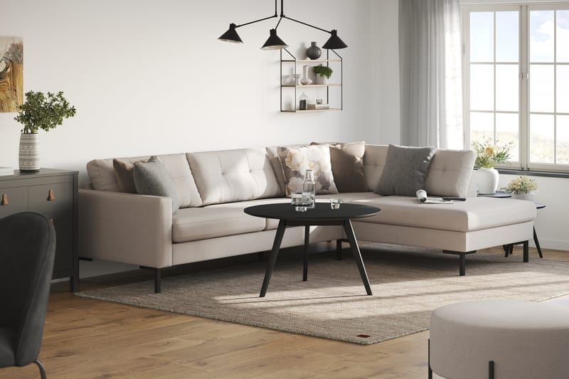 4-seters Sofa med Sjeselong Høyre Frillestad - Beige - Møbler - Sofaer - Sofaer med sjeselong - 4 seters sofa med divan