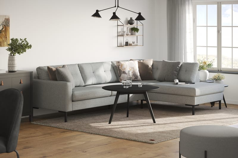 4-seters Sofa med Sjeselong Høyre Frillestad - Grå - Møbler - Sofaer - Sofaer med sjeselong - 4 seters sofa med divan