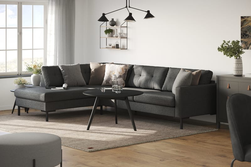 4-seters Sofa med Sjeselong Venstre Frillestad - Mørkegrå - Møbler - Sofaer - Sofaer med sjeselong - 4 seters sofa med divan