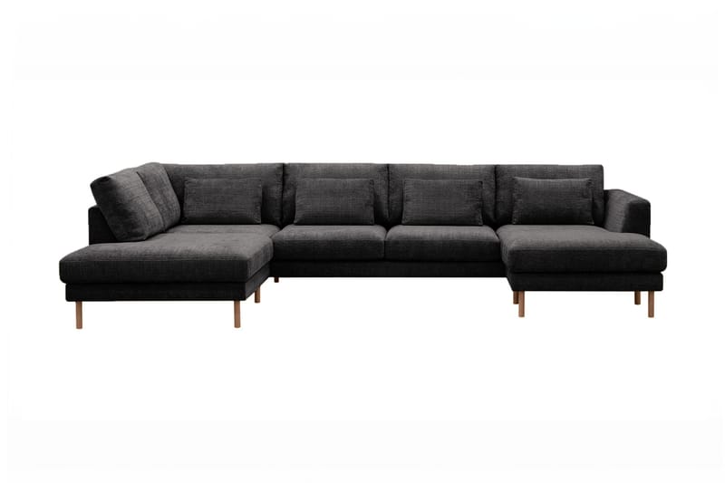 4-seters U-Sofa Florenz med Divan Høyre - Grå - Møbler - Sofaer - Sofaer med sjeselong - 4 seters sofa med divan