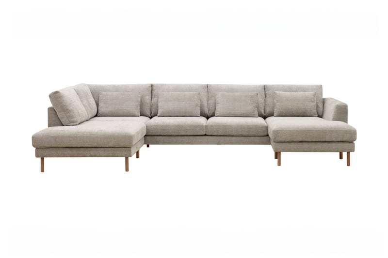 4-seters U-Sofa Florenz med Divan Høyre - Grå/Beige - Møbler - Sofaer - Sofaer med sjeselong - 4 seters sofa med divan