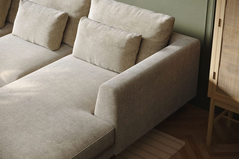 4-seters U-Sofa Florenz med Divan Høyre - Grå/Beige - Møbler - Sofaer - Sofaer med sjeselong - 4 seters sofa med divan