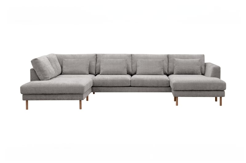 4-seters U-Sofa Florenz med Divan Høyre - Lysegrå - Møbler - Sofaer - Sofaer med sjeselong - 4 seters sofa med divan