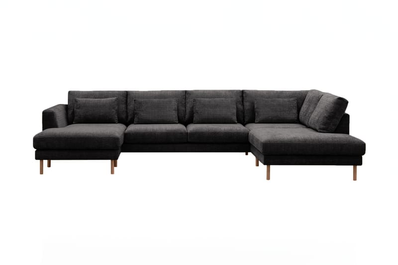 4-seters U-Sofa Florenz med Divan Venstre - Grå - Møbler - Sofaer - Sofaer med sjeselong - 4 seters sofa med divan