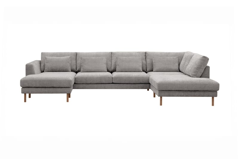 4-seters U-Sofa Florenz med Divan Venstre - Lysegrå - Møbler - Sofaer - Sofaer med sjeselong - 4 seters sofa med divan