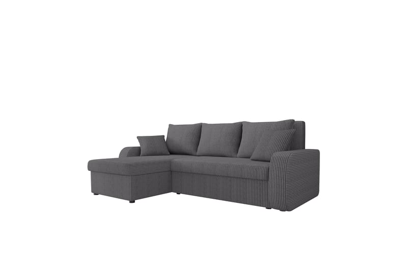 Alvared Sofa med Sjeselong 3-seter - Mørk grå - Møbler - Sofaer - Sofaer med sjeselong - 3 seters sofa med divan