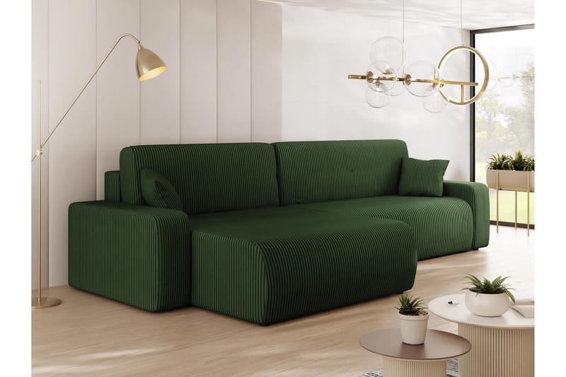 Barile Sofa med Divan 3-seter - Grønn - Møbler - Sofaer - Sofaer med sjeselong - 3 seters sofa med divan