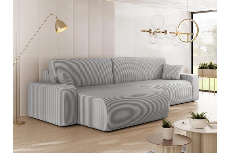 Barile Sofa med Divan 3-seter - Lys grå - Møbler - Sofaer - Sofaer med sjeselong - 3 seters sofa med divan