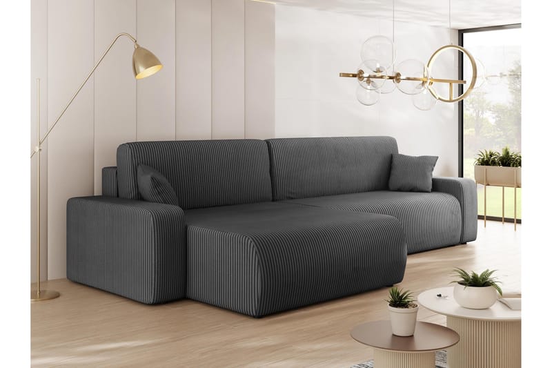 Barile Sofa med Divan 3-seter - Mørk grå - Møbler - Sofaer - Sofaer med sjeselong - 3 seters sofa med divan