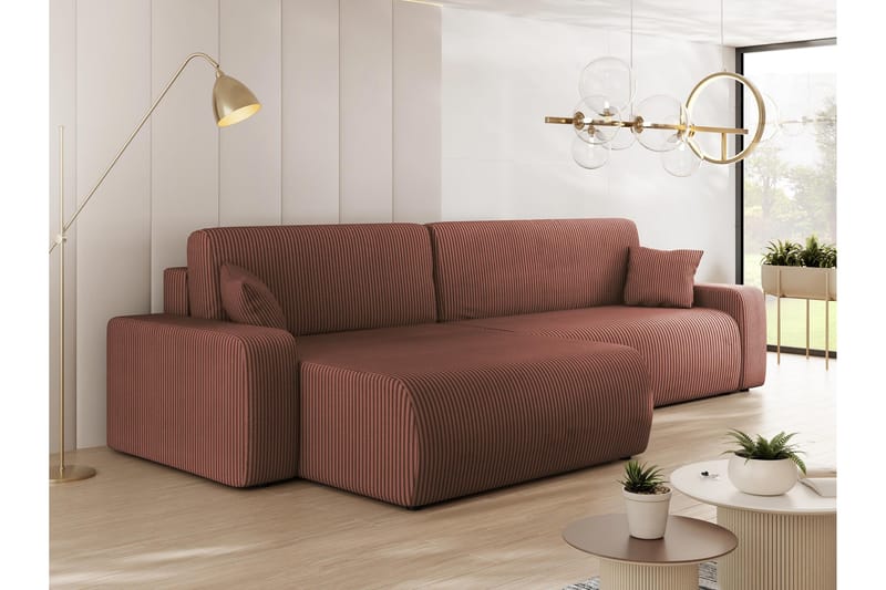 Barile Sofa med Divan 3-seter - Rosa - Møbler - Sofaer - Sofaer med sjeselong - 3 seters sofa med divan