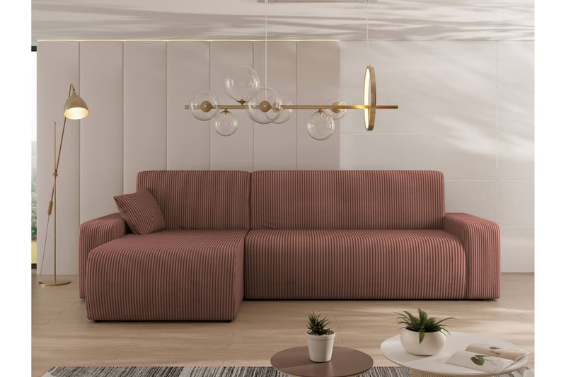 Barile Sofa med Divan 3-seter - Rosa - Møbler - Sofaer - Sofaer med sjeselong - 3 seters sofa med divan