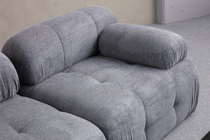 Bengul Sofa med Sjeselong 3-seter - Grå - Møbler - Sofaer - Sofaer med sjeselong - 3 seters sofa med divan