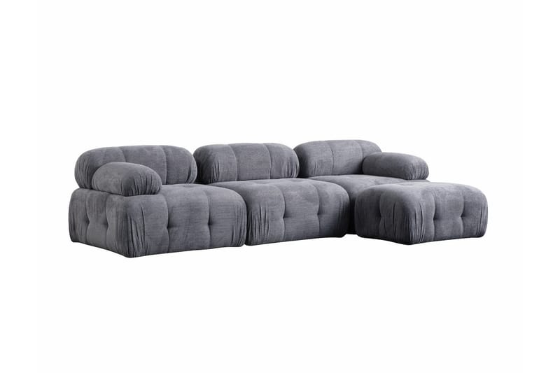 Bengul Sofa med Sjeselong 3-seter - Grå - Møbler - Sofaer - Sofaer med sjeselong - 3 seters sofa med divan