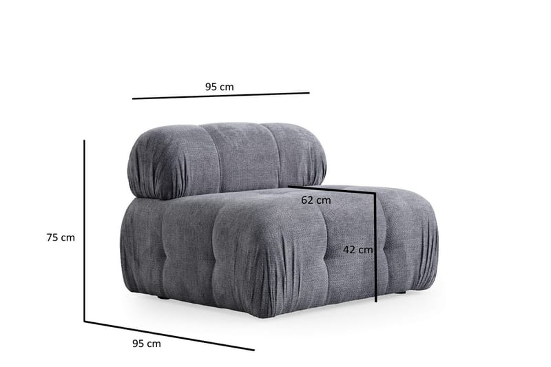 Bengul Sofa med Sjeselong 3-seter - Grå - Møbler - Sofaer - Sofaer med sjeselong - 3 seters sofa med divan