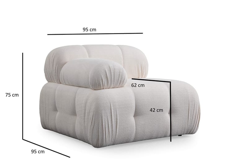 Bengul Sofa med Sjeselong 3-seter - Hvit - Møbler - Sofaer - Sofaer med sjeselong - 3 seters sofa med divan