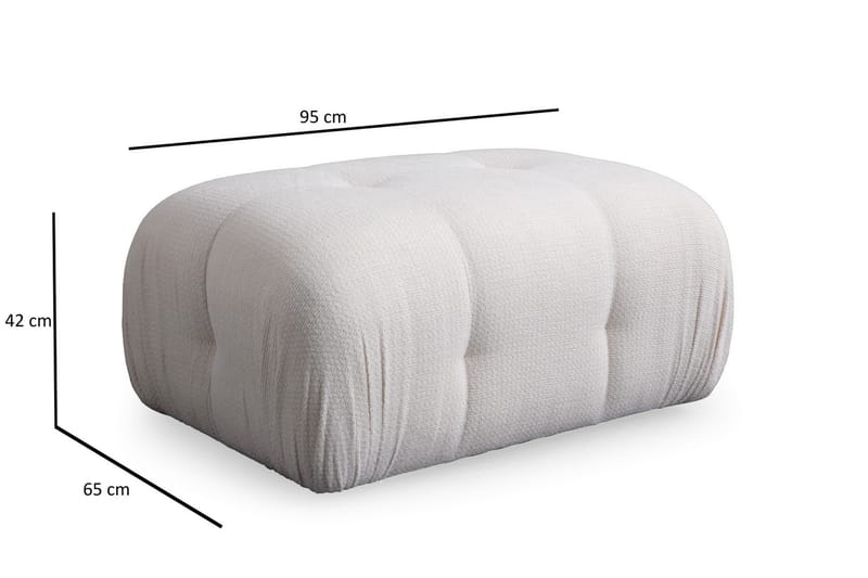 Bengul Sofa med Sjeselong 3-seter - Hvit - Møbler - Sofaer - Sofaer med sjeselong - 3 seters sofa med divan