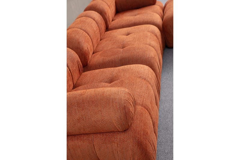 Bengul Sofa med Sjeselong 3-seter - Oransje - Møbler - Sofaer - Sofaer med sjeselong - 3 seters sofa med divan