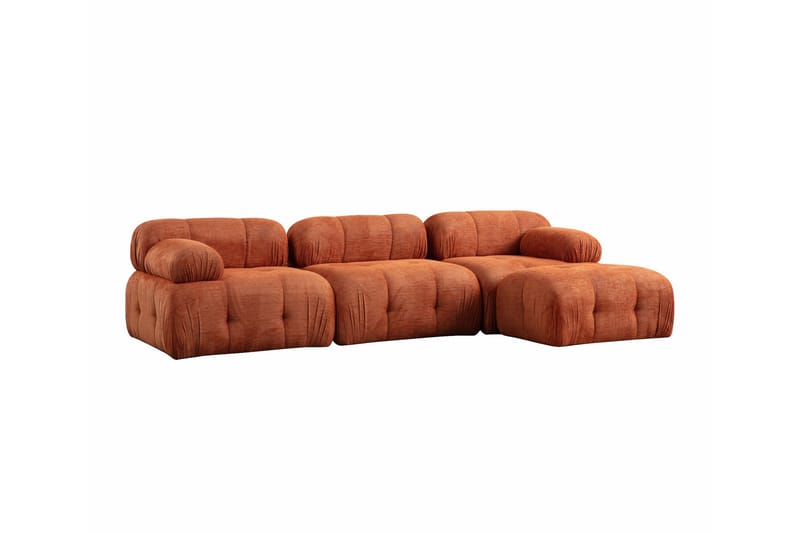 Bengul Sofa med Sjeselong 3-seter - Oransje - Møbler - Sofaer - Sofaer med sjeselong - 3 seters sofa med divan