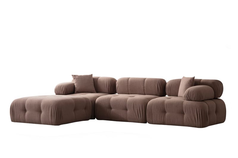 Boblende Divansofa 3-seter 315 cm Belgin - Brun - Møbler - Sofaer - Sofaer med sjeselong - 4 seters sofa med divan