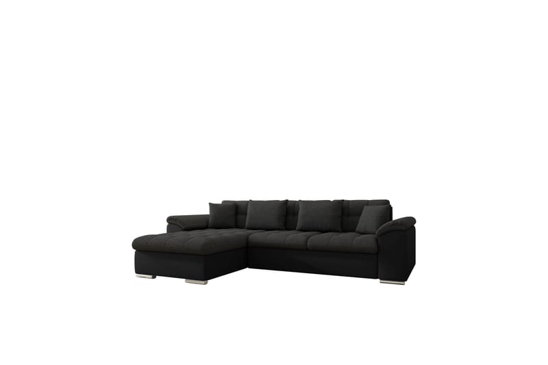 Camior Sofa med Divan 3-seter - Svart - Møbler - Sofaer - Sofaer med sjeselong - 3 seters sofa med divan