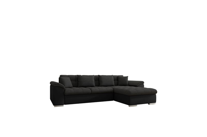 Camior Sofa med Divan 3-seter - Svart - Møbler - Sofaer - Sofaer med sjeselong - 3 seters sofa med divan