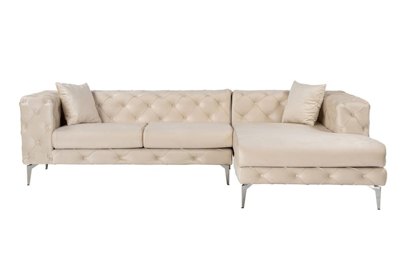 Canunda 3-seters Sofa med Høyre Sjeselong - Beige - Møbler - Sofaer - Sofaer med sjeselong - 3 seters sofa med divan